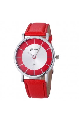 Dámské hodinky Geneva Fashion Retro PU pásek Analog Quartz 